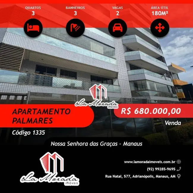 Foto 1 de Apartamento com 3 quartos à venda, 180m2 em Nossa Senhora das Graças, Manaus - AM