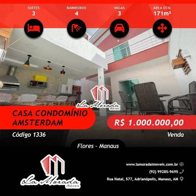 Foto 1 de Casa com 3 quartos à venda, 171m2 em Flores, Manaus - AM