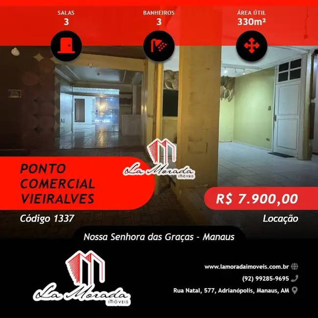 Foto 1 de Sala Comercial para alugar, 330m2 em Nossa Senhora das Graças, Manaus - AM
