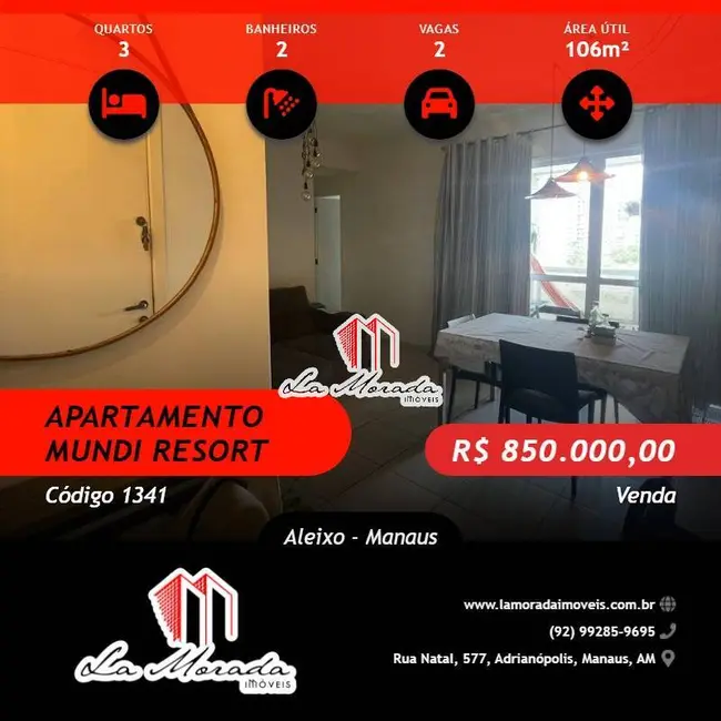 Apartamento com 3 quartos à venda, 106m2 em Aleixo, Manaus - AM - imagem 1 Foto 1 de Apartamento com 3 quartos à venda, 106m2 em Aleixo, Manaus - AM
