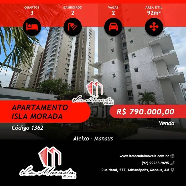 Foto 1 de Apartamento com 3 quartos à venda, 92m2 em Aleixo, Manaus - AM