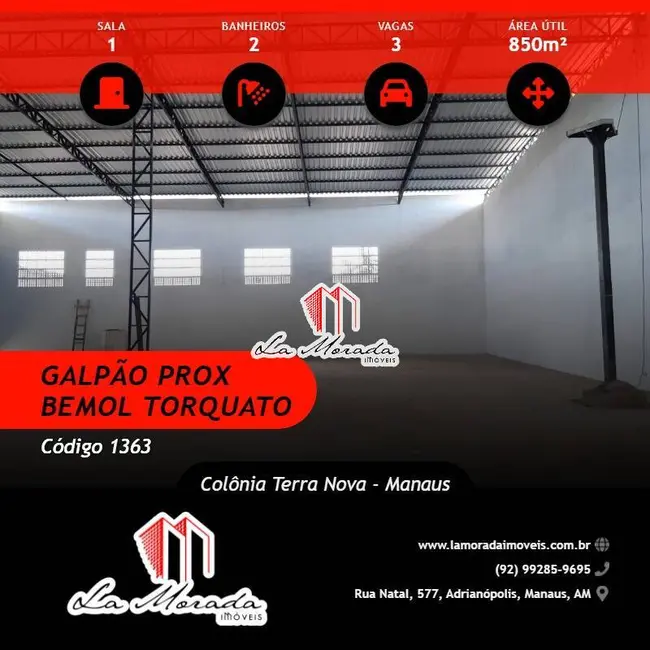 Foto 1 de Armazém / Galpão à venda e para alugar, 850m2 em Colônia Terra Nova, Manaus - AM