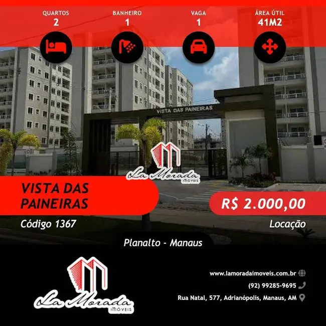 Foto 1 de Apartamento com 2 quartos para alugar, 41m2 em Planalto, Manaus - AM