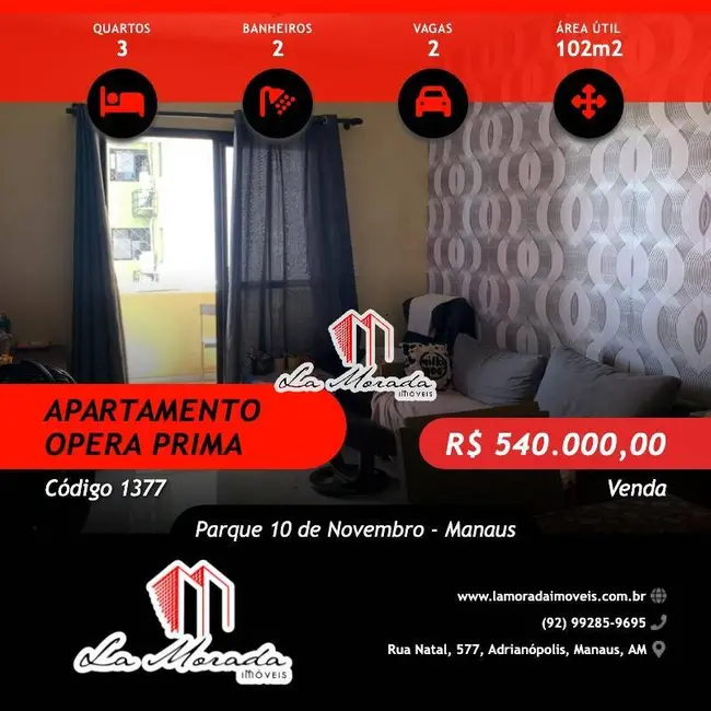 Foto 1 de Apartamento com 3 quartos à venda, 102m2 em Parque 10 de Novembro, Manaus - AM