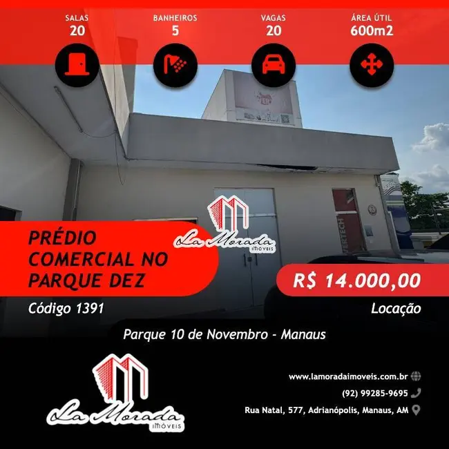 Foto 1 de Sala Comercial para alugar, 600m2 em Parque 10 de Novembro, Manaus - AM