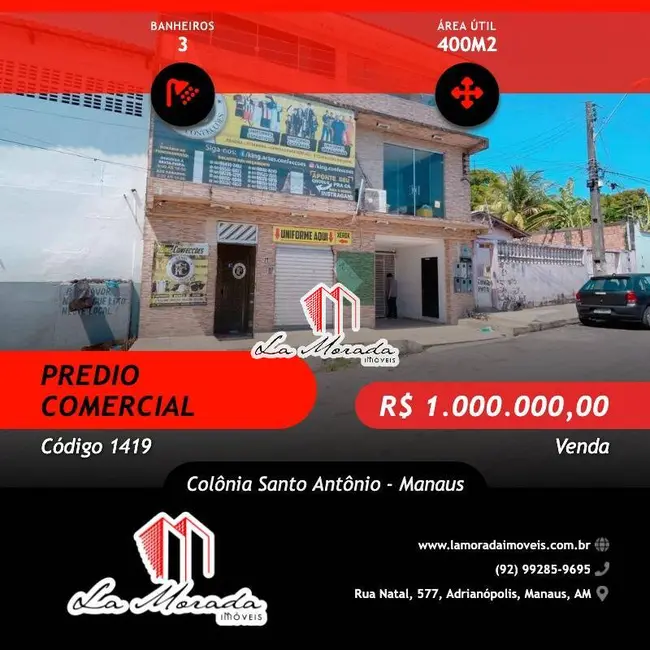 Sala Comercial à venda, 400m2 em Colônia Santo Antônio, Manaus - AM - imagem 1 Foto 1 de Sala Comercial à venda, 400m2 em Colônia Santo Antônio, Manaus - AM