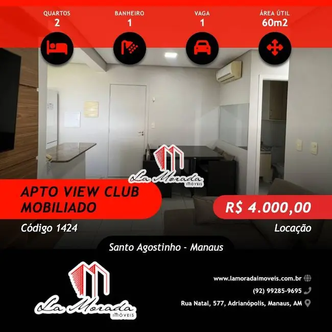 Foto 1 de Apartamento com 2 quartos para alugar, 60m2 em Santo Agostinho, Manaus - AM