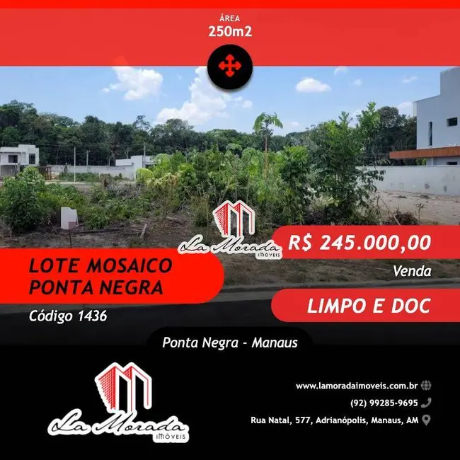 Foto 1 de Lote de Condomínio à venda, 250m2 em Ponta Negra, Manaus - AM
