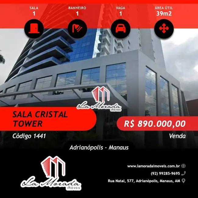 Sala Comercial à venda, 39m2 em Adrianópolis, Manaus - AM - imagem 1 Foto 1 de Sala Comercial à venda, 39m2 em Adrianópolis, Manaus - AM