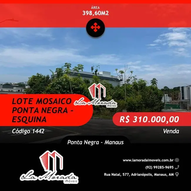 Foto 1 de Terreno / Lote à venda, 399m2 em Ponta Negra, Manaus - AM