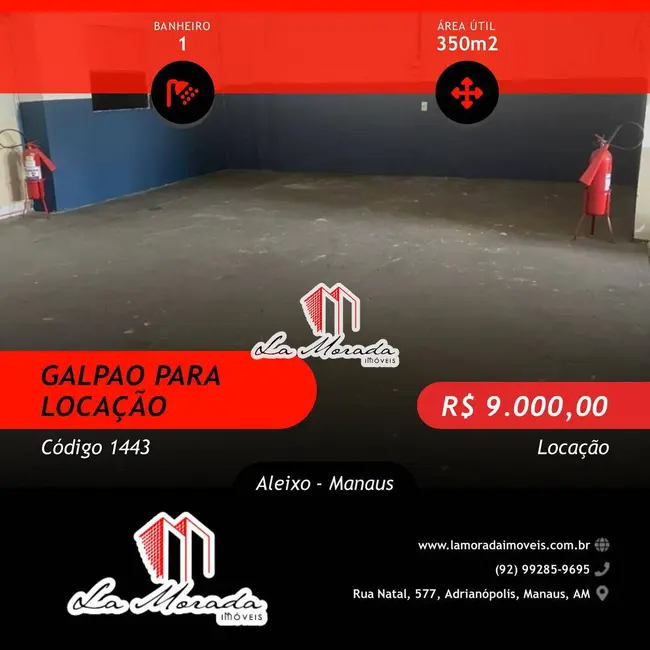 Foto 1 de Sala Comercial para alugar, 350m2 em Aleixo, Manaus - AM