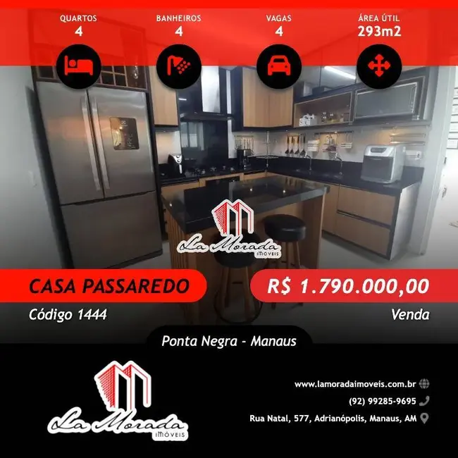 Foto 1 de Casa com 4 quartos à venda, 293m2 em Ponta Negra, Manaus - AM