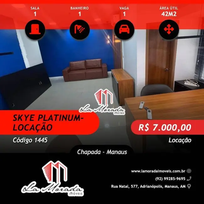 Sala Comercial para alugar, 42m2 em Chapada, Manaus - AM - imagem 1 Foto 1 de Sala Comercial para alugar, 42m2 em Chapada, Manaus - AM