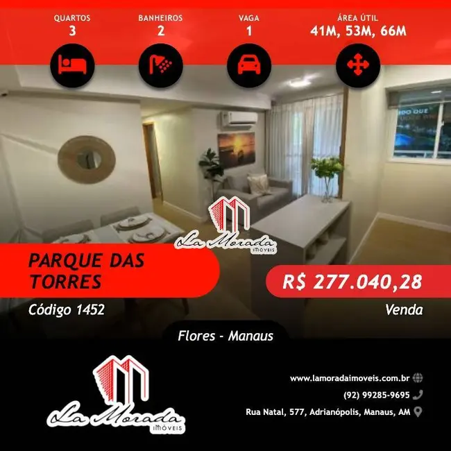 Apartamento com 3 quartos à venda, 41m2 em Flores, Manaus - AM - imagem 1 Foto 1 de Apartamento com 3 quartos à venda, 41m2 em Flores, Manaus - AM