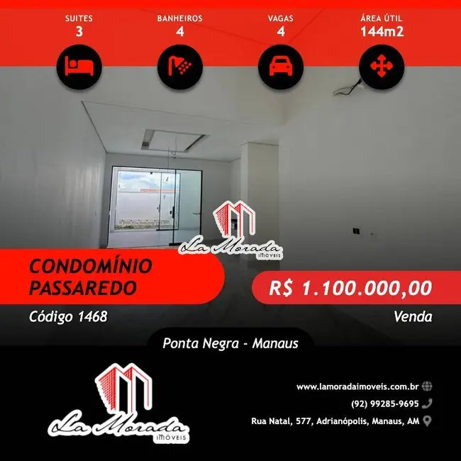 Casa de Condomínio com 3 quartos à venda, 144m2 em Ponta Negra, Manaus - AM - imagem 1 Foto 1 de Casa de Condomínio com 3 quartos à venda, 144m2 em Ponta Negra, Manaus - AM