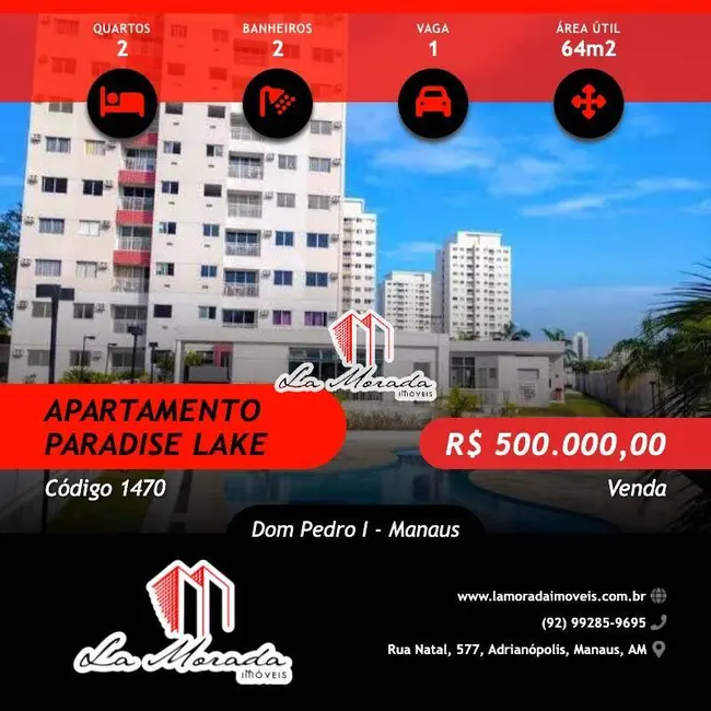 Apartamento com 2 quartos à venda, 64m2 em Dom Pedro I, Manaus - AM - imagem 1 Foto 1 de Apartamento com 2 quartos à venda, 64m2 em Dom Pedro I, Manaus - AM