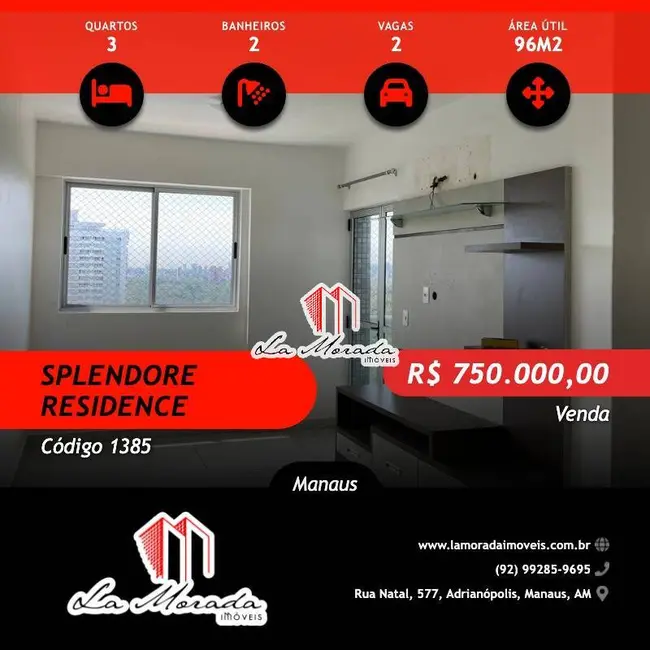 Foto 1 de Apartamento com 3 quartos à venda, 96m2 em São Jorge, Manaus - AM