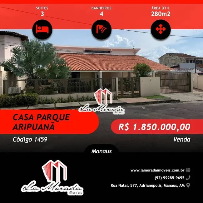 Foto 1 de Casa com 3 quartos à venda, 280m2 em Chapada, Manaus - AM