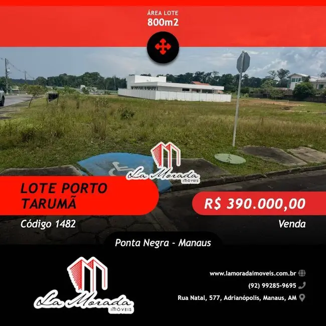 Foto 1 de Terreno / Lote à venda, 800m2 em Ponta Negra, Manaus - AM