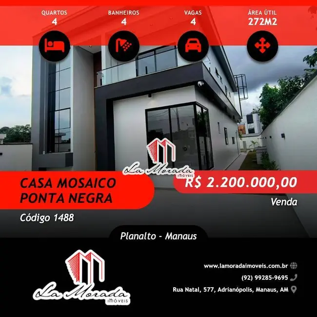 Foto 1 de Casa com 4 quartos à venda, 272m2 em Planalto, Manaus - AM