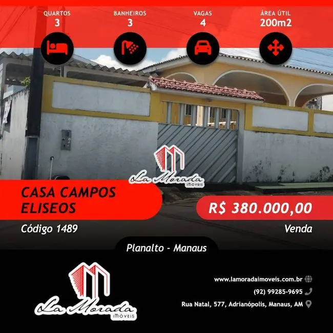 Foto 1 de Casa com 3 quartos à venda, 200m2 em Planalto, Manaus - AM