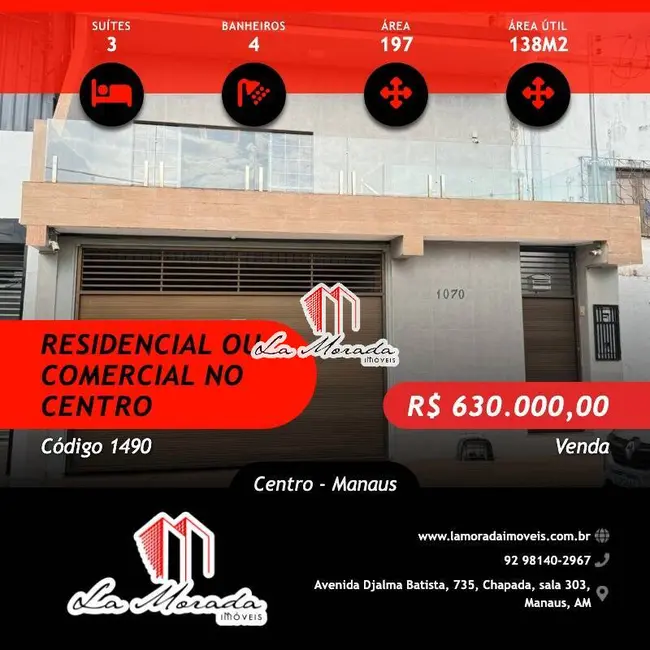 Casa com 3 quartos à venda, 138m2 em Centro, Manaus - AM - imagem 1 Foto 1 de Casa com 3 quartos à venda, 138m2 em Centro, Manaus - AM