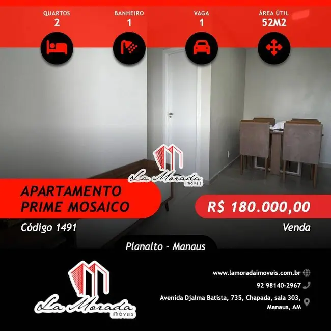 Foto 1 de Apartamento com 2 quartos à venda, 52m2 em Planalto, Manaus - AM