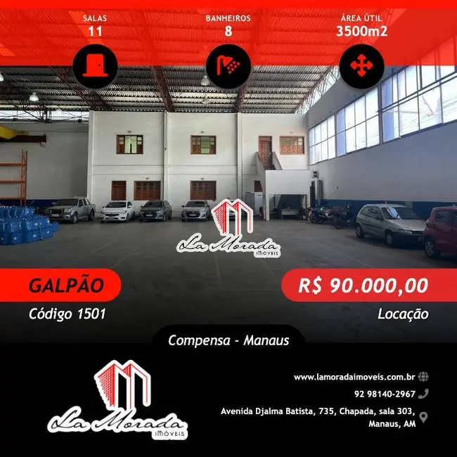 Foto 1 de Sala Comercial para alugar, 3500m2 em Compensa, Manaus - AM