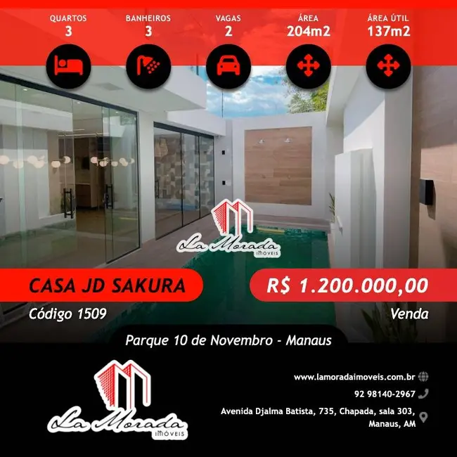 Casa com 3 quartos à venda, 137m2 em Parque 10 de Novembro, Manaus - AM - imagem 1 Foto 1 de Casa com 3 quartos à venda, 137m2 em Parque 10 de Novembro, Manaus - AM