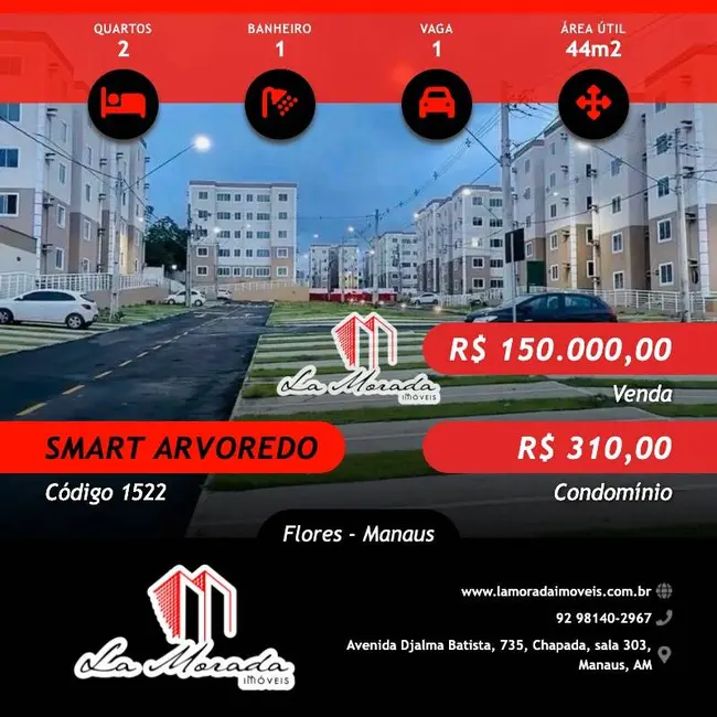 Foto 1 de Apartamento com 2 quartos à venda, 44m2 em Flores, Manaus - AM