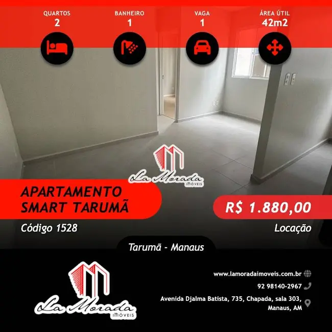Apartamento com 2 quartos para alugar, 42m2 em Tarumã, Manaus - AM - imagem 1 Foto 1 de Apartamento com 2 quartos para alugar, 42m2 em Tarumã, Manaus - AM