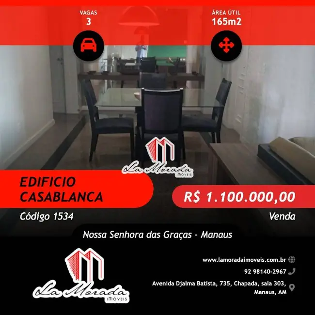 Foto 1 de Apartamento com 3 quartos à venda, 165m2 em Nossa Senhora das Graças, Manaus - AM