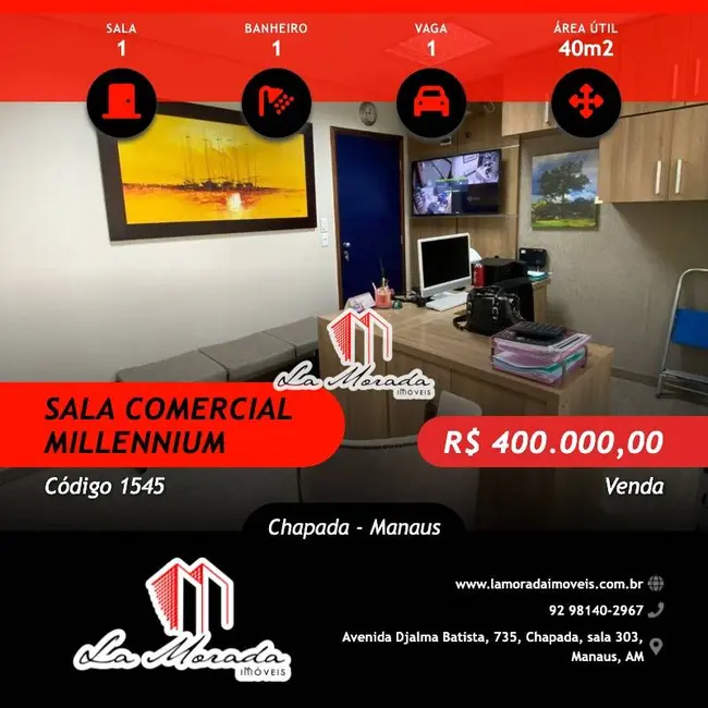 Foto 1 de Sala Comercial à venda, 40m2 em Chapada, Manaus - AM