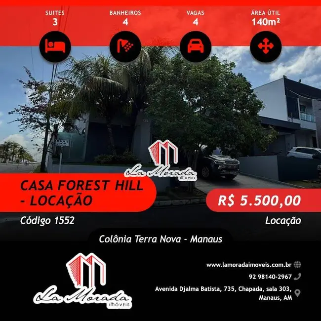 Foto 1 de Casa com 3 quartos para alugar, 140m2 em Colônia Terra Nova, Manaus - AM