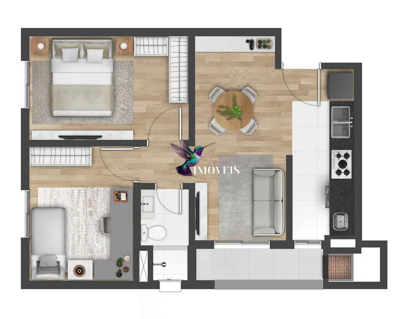 Foto 8 de Apartamento com 2 quartos à venda, 49m2 em Guaiba - RS