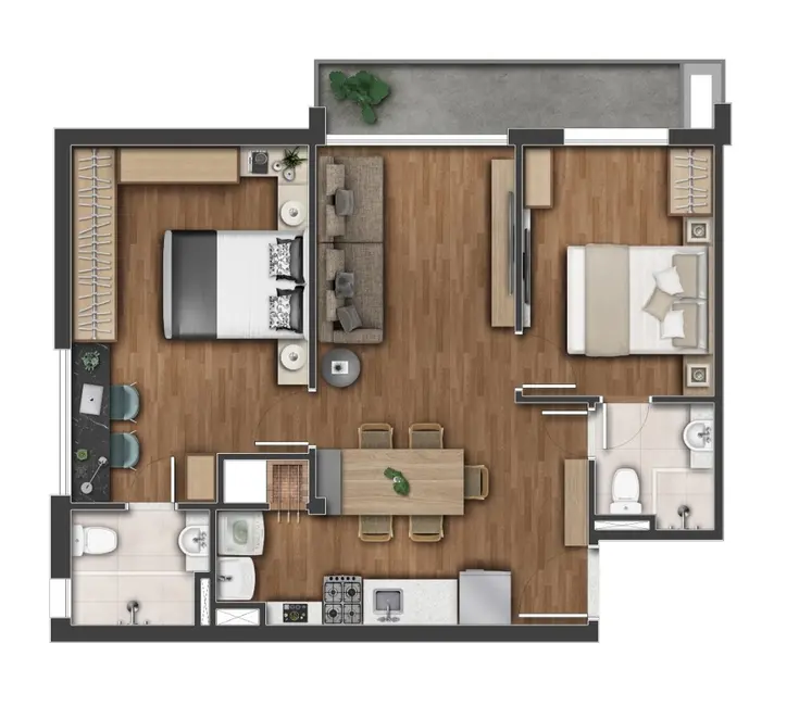 Apartamento com 2 quartos à venda, 51m2 em Santa Cecília, Porto Alegre - RS - imagem 5 Foto 5 de Apartamento com 2 quartos à venda, 51m2 em Santa Cecília, Porto Alegre - RS