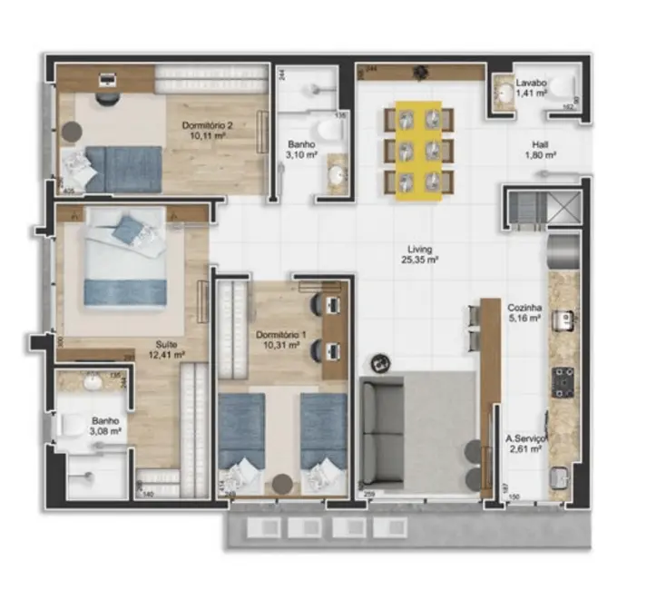 Apartamento com 2 quartos à venda, 76m2 em Petrópolis, Porto Alegre - RS - imagem 7 Foto 7 de Apartamento com 2 quartos à venda, 76m2 em Petrópolis, Porto Alegre - RS