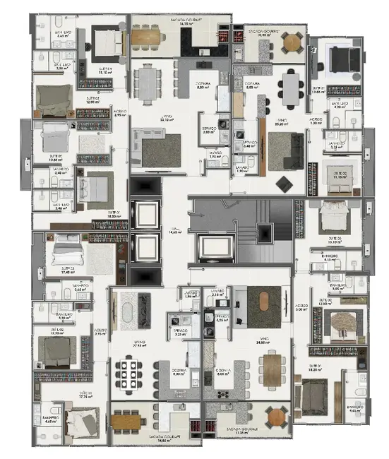 Foto 3 de Apartamento com 3 quartos à venda, 133m2 em Meia Praia, Itapema - SC