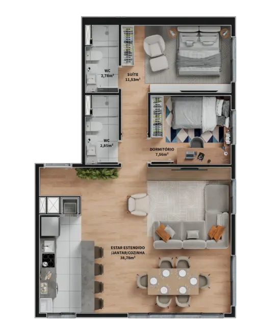 Foto 7 de Apartamento com 3 quartos à venda, 79m2 em Guaiba - RS