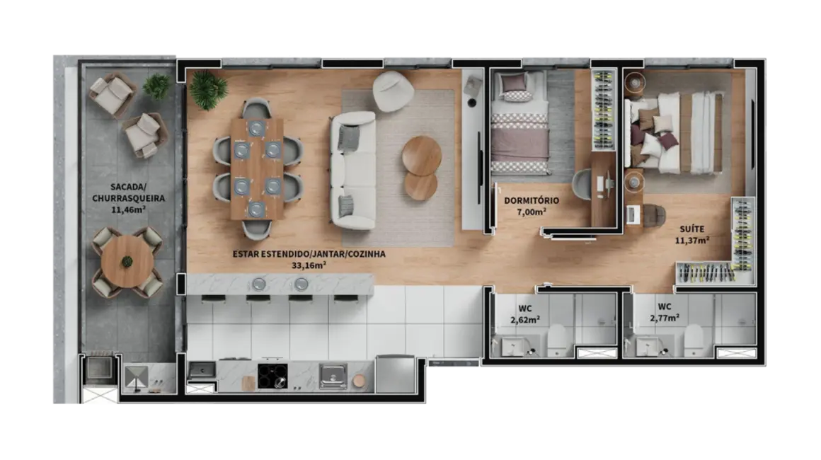 Foto 9 de Apartamento com 3 quartos à venda, 79m2 em Guaiba - RS