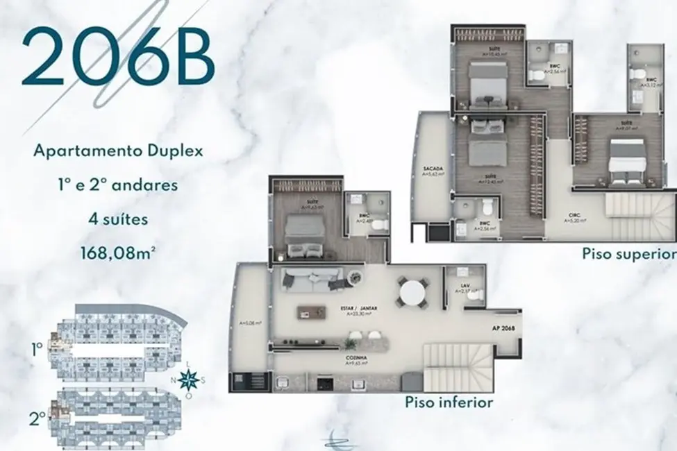 Foto 3 de Apartamento com 4 quartos à venda, 156m2 em Jurerê, Florianopolis - SC