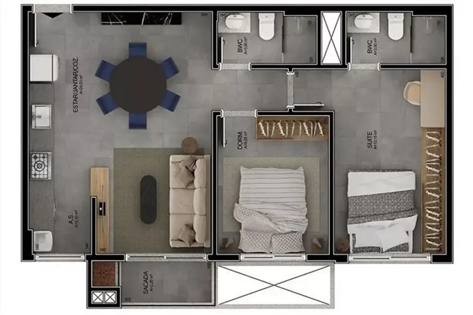 Apartamento com 2 quartos à venda, 69m2 em Campeche, Florianopolis - SC - imagem 7 Foto 7 de Apartamento com 2 quartos à venda, 69m2 em Campeche, Florianopolis - SC