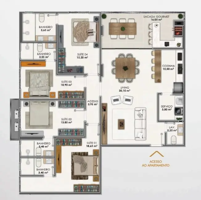 Foto 7 de Apartamento com 3 quartos à venda, 94m2 em Meia Praia, Itapema - SC