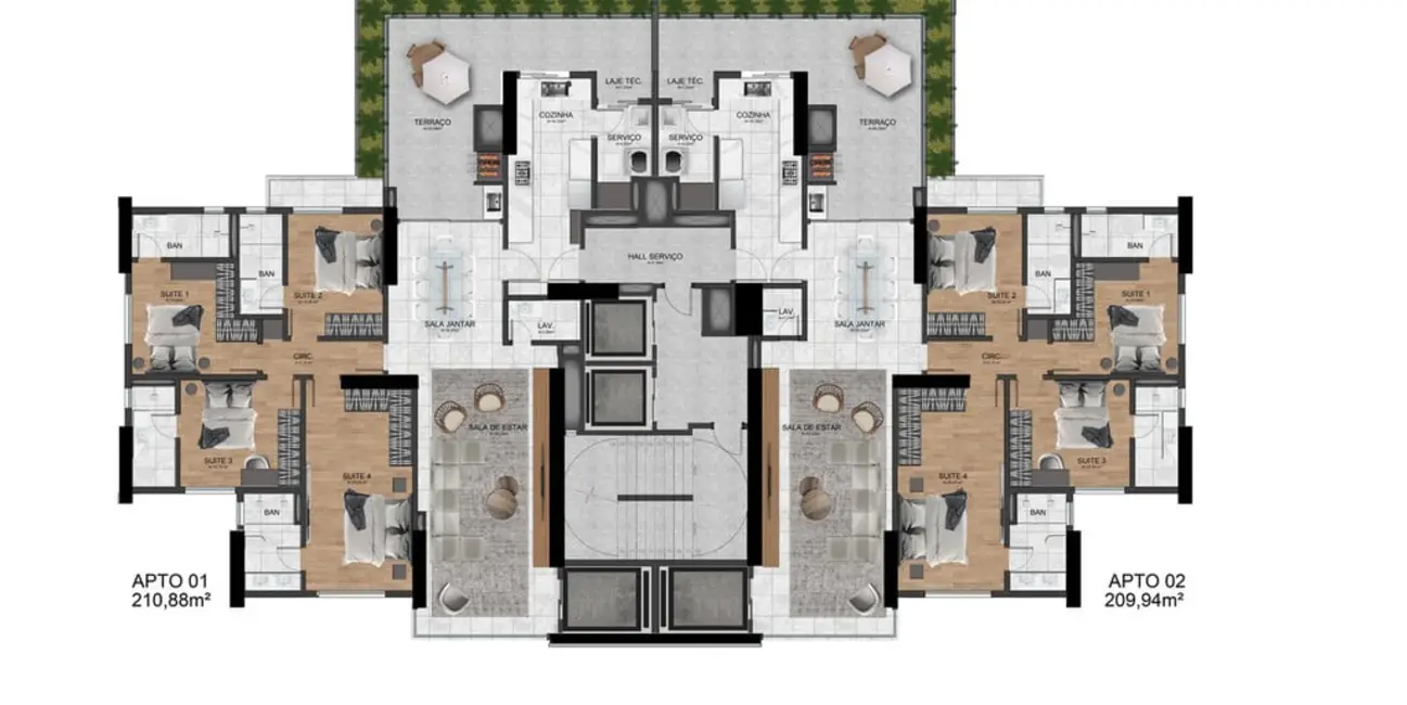 Foto 9 de Apartamento com 4 quartos à venda, 284m2 em Pioneiros, Balneario Camboriu - SC