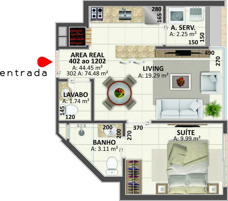 Apartamento com 2 quartos à venda, 69m2 em Capao Da Canoa - RS - imagem 8 Foto 8 de Apartamento com 2 quartos à venda, 69m2 em Capao Da Canoa - RS