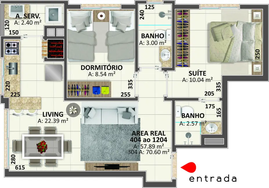 Apartamento com 2 quartos à venda, 69m2 em Capao Da Canoa - RS - imagem 9 Foto 9 de Apartamento com 2 quartos à venda, 69m2 em Capao Da Canoa - RS