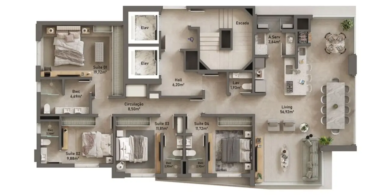 Foto 8 de Cobertura com 4 quartos à venda, 347m2 em Centro, Balneario Camboriu - SC