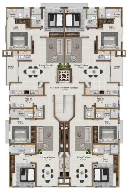 Foto 7 de Apartamento com 2 quartos à venda, 79m2 em Bombinhas - SC