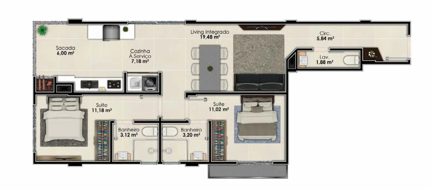 Apartamento com 2 quartos à venda, 80m2 em Porto Belo - SC - imagem 8 Foto 8 de Apartamento com 2 quartos à venda, 80m2 em Porto Belo - SC