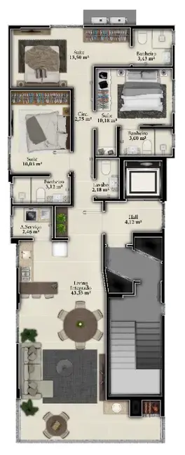 Foto 6 de Apartamento com 3 quartos à venda, 108m2 em Porto Belo - SC